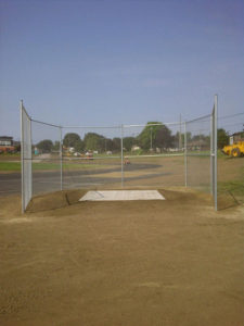 Chain link baseball diamond - front view