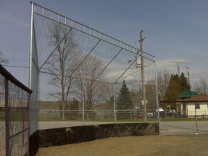 Chain link baseball diamond - side view