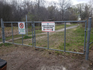 Herchimer Trail gate barrier to block vehicles from entering